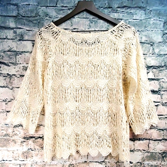 5/$30 🎀 Hint of Mint | Flirty Boho Crochet Lace Top - Picture 6 of 8